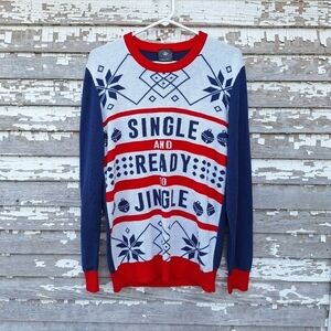 🌟 Single and ready to jingle unisex holiday christmas sweater. Size large